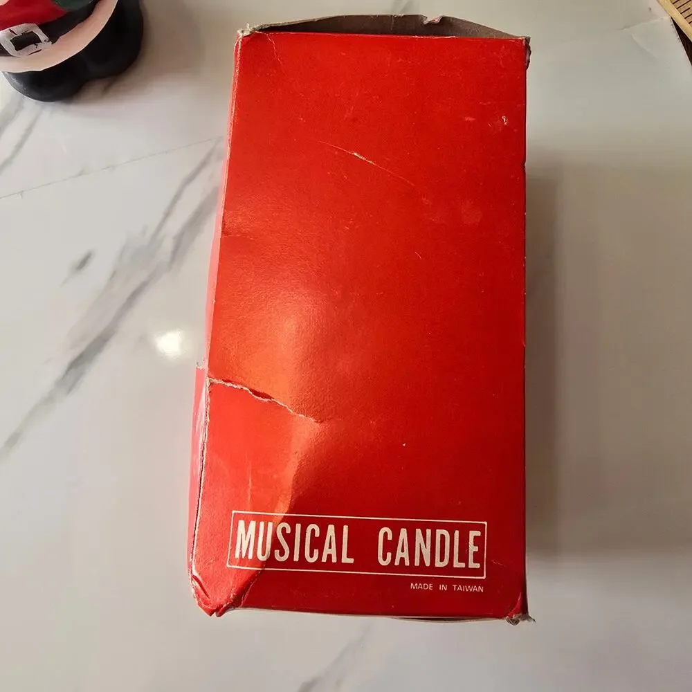 Vintage Made in Taiwan SANTA Musical Candle Unused New Christmas Decor Untested